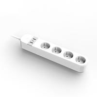 Enchufe Inteligente Schuko con Wi-Fi, 3 Puertos USB, Control Remoto por Aplicación Tuya, con 4 Tomas de Corriente Controladas Individualmente, Regleta de Enchufes Alemana
