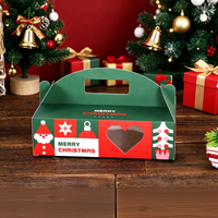 Boîte cadeau de Noël en carton blanc avec fenêtre transparente pour la veille de Noël, pour ranger les bonbons et les biscuits