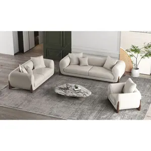 Новый комбинированный диван-кровать, современная мебель из флисовой ткани, секционный диван из овечьей шерсти, Новый деревянный диван для гостиной
