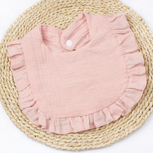 Baberos de algodón suave con volantes florales para bebés, paños para la saliva de recién nacidos y niños pequeños, venta al por mayor, novedad - Product Image 4