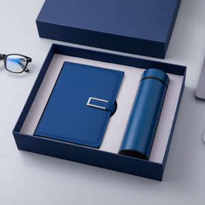 Luxury Business Gift Set With PU Leather Notebook Pen And Water Bottle In Blue <b>Box</b> Personalized Corporate <b>Present</b> Custom Logo - Product Image 5
