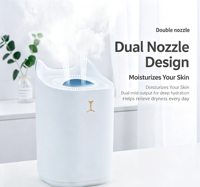 Humidificateur à double buse grande capacité, humidification silencieuse à faible niveau sonore (35 dB) avec conception anti-brûlure à sec
