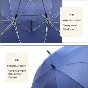 Large Couples Strong Two Head Double Size Two Person <b>Umbrella</b> Travel <b>Umbrella</b> for Rain and Sun - Product Image 6