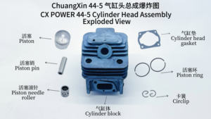 Conjunto de Cilindro de Alta Calidad para Motor 1E44F-5 de 52 CC 1.45KW 2 Tiempos para Cortacéspedes CG520 BG520 - Product Image 2