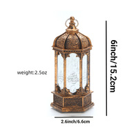 Lanterne Photophore Style Marocain Lumières LED Ornements pour la Décoration de l'Aïd Musulman Islamique Moubarak Ramadan
