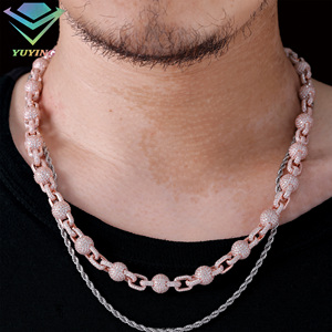 VVS Moissanite GRA Certificate <strong>925</strong> <strong>Silver</strong> 18K Gold Plated <strong>Rosary</strong> Chain Unisex Hiphop Rapper 100% Pass diamond Tester Fashion - Product Image 6