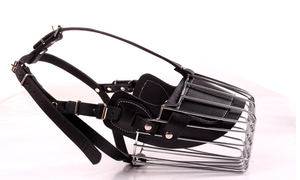 늑대인간 맞춤형 애완견 안전 입마개 야외 훈련용 물림 방지 및 먹이 방지 짖음 방지 가죽 개 입마개 - Product Image 4