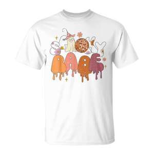 Camiseta Retro de Halloween con Estampado Floral de Fantasmas, Estilo Hippie, para Adultos, Unisex, Cuello Redondo, Manga Corta, Impresión Digital - Product Image 1