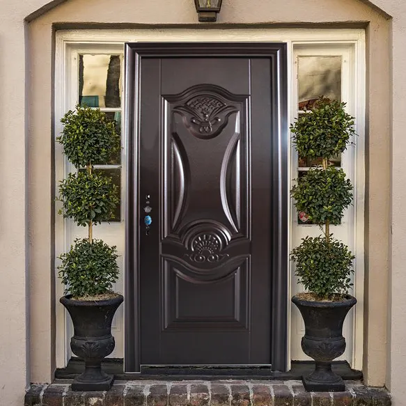 Porta de aço para quarto Techtop, preço de atacado, porta de aço para casa feita na China, catálogo de portas