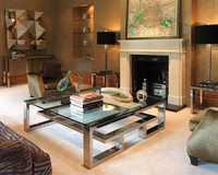 Table basse de qualité durable Accent Table centrale de décoration de maison avec dessus en verre pour meubles de salon d'hôtel en vente