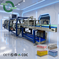 Machine de pliage et de rétraction automatique de demi-bacs, 13-15 paquets/minute, pour bouteilles et canettes de 350 ml à 2,5 L, pour usine de boissons