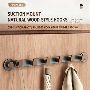 GQK Porte-manteau mural moderne en bois et métal pour salle de bain, armoire et entrée - Product Image 3