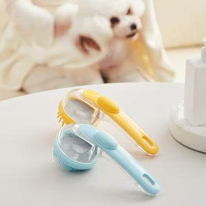 فرشاة استحمام سيليكون صديقة للبيئة للحيوانات الأليفة بالجملة، مدلك لفروة الرأس للقطط والكلاب، فرشاة شامبو بمقبض طويل للاستخدام المنزلي - Product Image 4