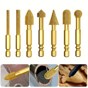 Juego de 7 cabezales de pulido de diamante Big Iron Ox con acabado dorado para pulir y taladrar metal, piedra y hierro fundido - Product Image 5