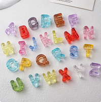 Perles Lettres Acryliques Transparentes Plaquées UV Colorées à Grand Trou pour Accessoires DIY Faits Main, Bracelets, Chaînes de Téléphone, Porte-clés, Bijoux