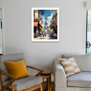 Cityscape Paint by Numbers Kit per adulti-<span class=keywords><strong>vista</strong></span> stradale fai da te <span class=keywords><strong>torre</strong></span> <span class=keywords><strong>Eiffel</strong></span> 16x20 pollici, decorazione artistica parigi senza cornice o regali - Product Image 4