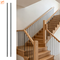 Garde-corps d'escalier en fer forgé pour balcon, de haute qualité, creux, carré, noir mat, noir, blanc, doré, gris, pour intérieur, vente en gros