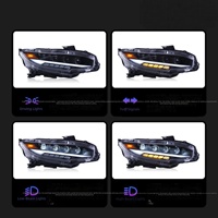Pour Honda Civic 10ème génération 2016-2021, ensemble de phares LED, lentille de projecteur LED RS, feux de jour DRL, clignotants séquentiels, phare avant, pièces automobiles