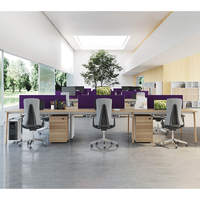 Bureau en bois modulaire moderne personnalisé direct d'usine avec cadre et panneau en aluminium