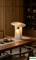 Lampe de table en albâtre espagnol avec base en métal, lumière douce et chaude pour chambre à coucher, salon, bureau, hôtel et restaurant