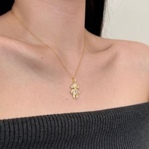 Dylam Special Design OEM ODM Jewelry Supplier S925 Silver 18K Gold Plated Dazzle 5A Zirconia <b>Small</b> Girls Pendant <b>Necklaces</b> - Product Image 3