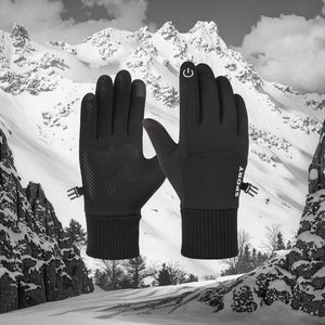 Guantes de invierno para hombre, térmicos, antideslizantes, hasta la muñeca, con estampado por transferencia de calor, para conducir y ciclismo, de poliéster/algodón. - Product Image 3