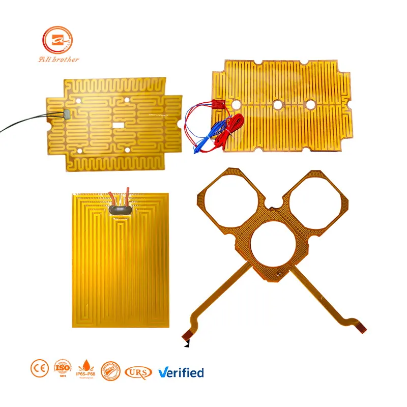 Calentador eléctrico industrial personalizado, película de calentamiento de poliimida, almohadilla calefactora de silicona, calentador de taza, calentador de goma de silicona Flexible