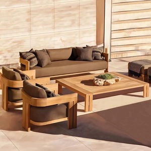 Meubles de patio en teck haut de gamme au design moderne, ensemble de jardin en teck pour l'extérieur avec coussins pour hôtels et jardins - Product Image 2