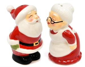 Juego de agitador de sal y pimienta de Navidad, figurita de Papá Noel y señora, decoración de vacaciones, mesa de cocina y casa, cerámica - Product Image 3