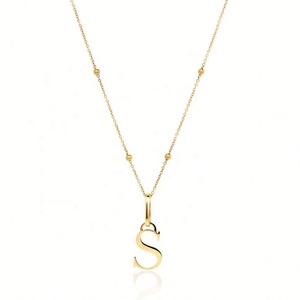 Collar con Colgante de Letra Inicial de Estilo Clásico, Joyería Personalizada, Chapado en Oro de 18K, Collar de Acero Inoxidable, Joyería de Moda para Mujer - Product Image 1