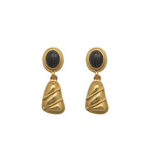 <span class=keywords><strong>Bijoux</strong></span> européens et américains Niche cuivre série rétro pierre collier boucles d'oreilles ensemble vieilli géométrique Vint pour cadeau - Product Image 3