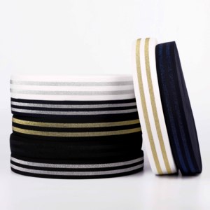 Offre Spéciale DIY Couture Décor Nylon Sangle Paillettes Brillant Tissé Rayé Bande Élastique Pour Vêtement - Product Image 3