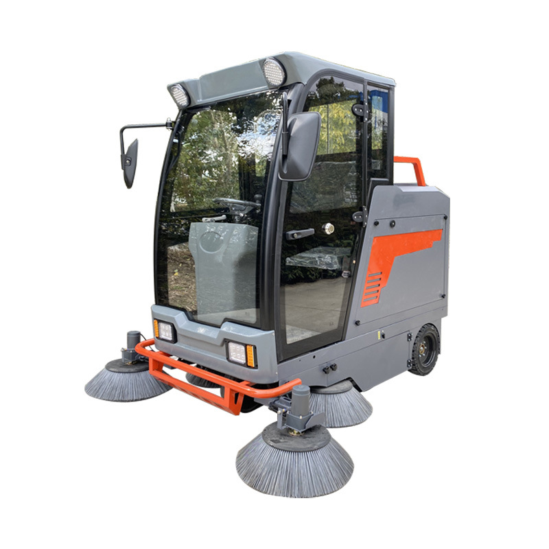 JC-2000 Fully Enclosed Electric Ride-On Sweeper Truck for Construction Sites Shopping Malls Residential Areas Property