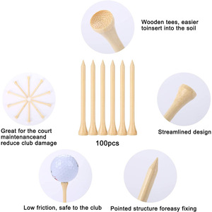 Bamboo <b>Golf</b> Tees 42mm 54mm 70mm 83mm Durable For <b>Golf</b> Practice - Product Image 4