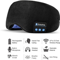 Antifaz para Dormir de Terciopelo de Algodón con Bluetooth, Audífonos 3D Inalámbricos con Cancelación de Ruido, Audífonos Suaves y Elásticos con Música