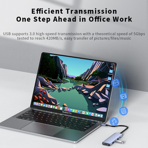 Hub USB C 5 en 1 en alliage d'aluminium à <span class=keywords><strong>prix</strong></span> total avec 4k30Hz USB PD 3.0 USB3.1 LAN RJ45 Adaptateur HUB USB avec <span class=keywords><strong>chargeur</strong></span> pour tablette - Product Image 2