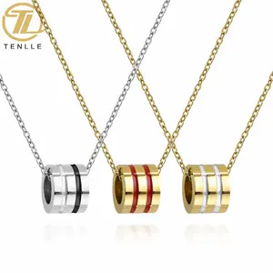 Trend unique Hip Hop Accessories Binary Colour Ring Couple Stainless Steel Necklace For Valentines Gift Best Friend