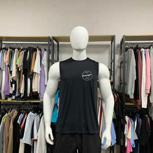 Camiseta sin mangas deportiva de poliéster 100% personalizada para hombre de verano, entrenamiento atlético de secado rápido, cuello de punto suelto, serigrafía alta - Product Image 5