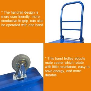 Zware Hand Duw <span class=keywords><strong>Trolley</strong></span> Verdikte Leuning Vouwplatform Handtruck Voor Logistiek Centrum - Product Image 5