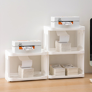 Organisateur de bureau multi-niveaux, étagère de bureau à 3 étages, support rectangulaire pour imprimante thermique, support pour bordereaux d'expédition - Product Image 1