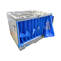 Boîte de palette en plastique pliable réutilisable et retournable avec cloisons de séparation pour le chargement