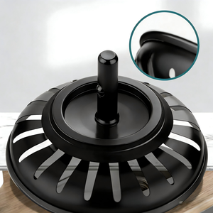 Évier de cuisine moderne en acier inoxydable SUS304, panier de vidange, passoire, surface noire mate, anti-insectes, désodorisant, facile à nettoyer - Product Image 4