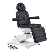 Fauteuil d'examen électrique moderne, lit esthétique pour soins de beauté, 5 moteurs réglables pour clinique dermatologique
