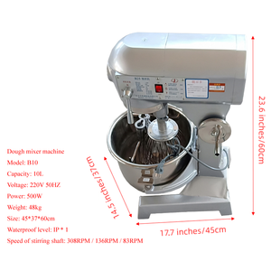 Robot Pâtissier Électrique de Cuisine 10L avec Bol, Mélangeur Puissant pour Pâte, Batteur sur Socle, Machine à Pétrir la Pâte B10 - Product Image 5