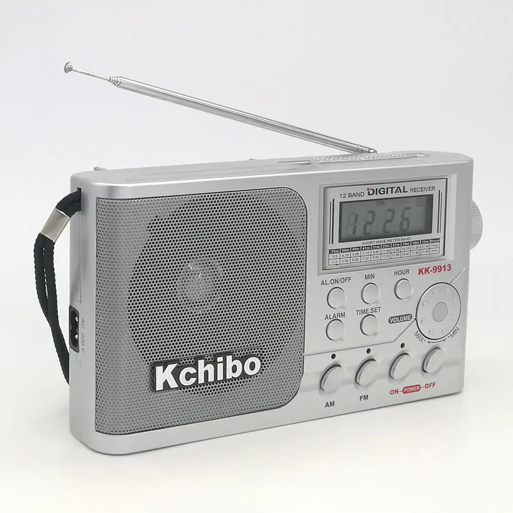 Kchibo AM/FM/SW DSP radyo alıcısı en yüksek sesle taşınabilir hoparlörler fm radyo dijital saatli radyo