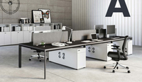 Station de travail moderne de luxe, Table de travail en bois, mobilier de bureau, poste de travail pour 4 à 6 personnes