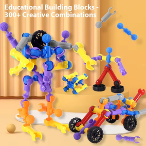 مجموعة مكعبات بناء بهيكل عظمي قابلة للتحويل، مكعبات بناء للتجميع الذاتي لتنمية الذكاء - Product Image 4