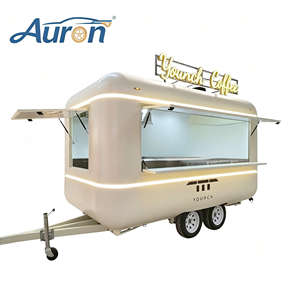 Camión de Comida Moderno Auron de 4.8m, Remolque de Acero Inoxidable con Doble Eje para Cafetería al Aire Libre con Sistema de Alimentación Integrado - Product Image 1