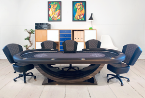 โรงงานขายตรงโต๊ะโป๊กเกอร์ไม้เนื้อแข็งพร้อมโต๊ะพนันรองรับ V โต๊ะโป๊กเกอร์แบบกําหนดเองแบล็คแจ็ค - Product Image 2