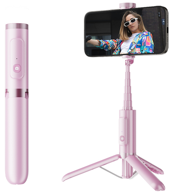 Rotating Magnetic RGB Fill Light Smart Phone Photography Portable Mini Tripod Retractable Selfie Stick With Remote Control